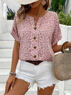 Selestia - Floral Button-Up Blouse