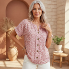 Selestia - Floral Button-Up Blouse