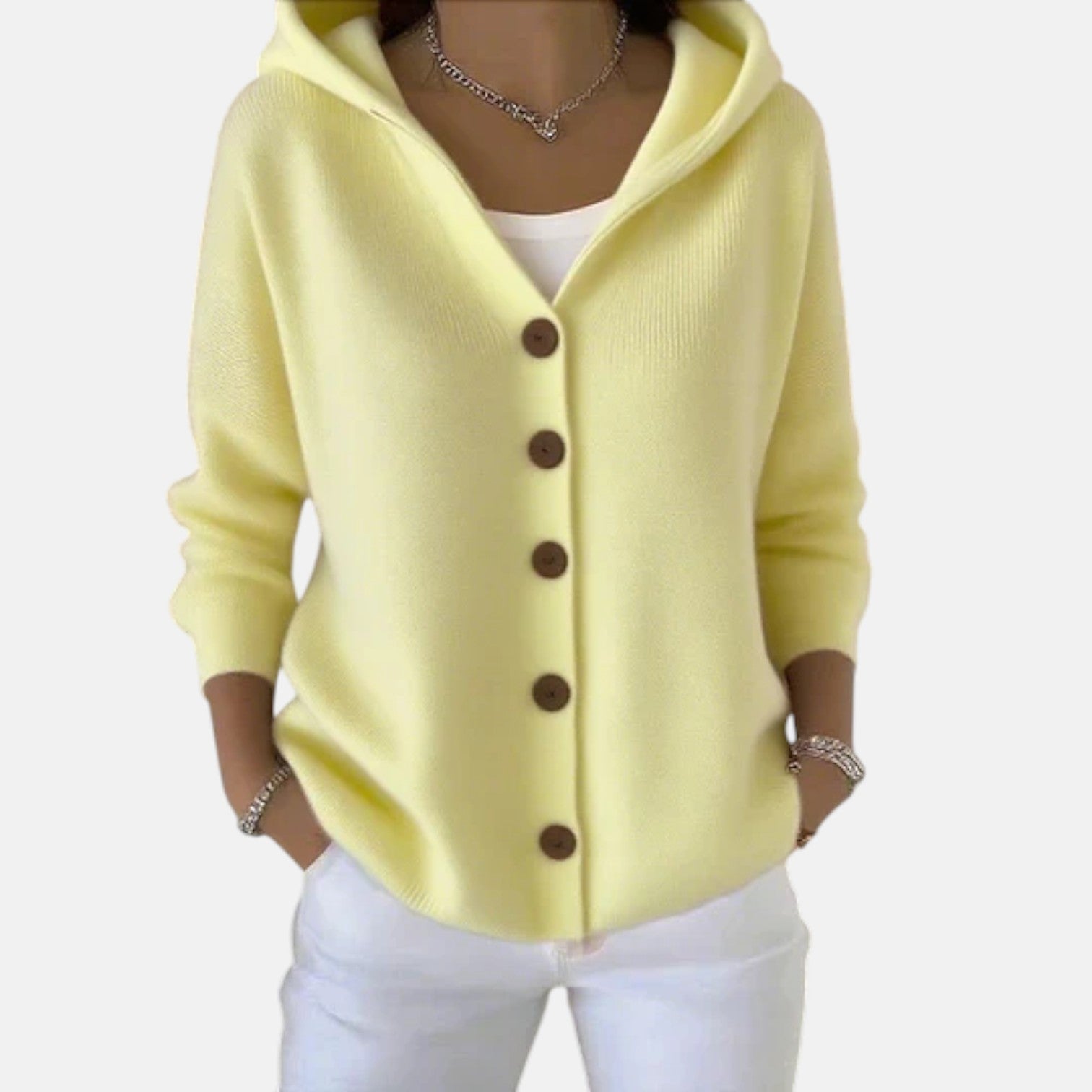 Zoé – Soft Hooded Knit Cardigan for Effortless Everyday Comfort