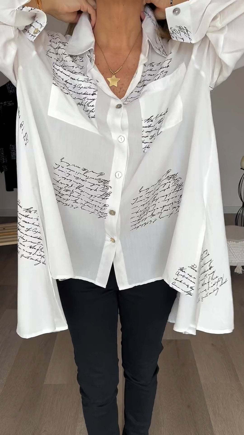 Zoey - Handwritten Button-Up Shirt