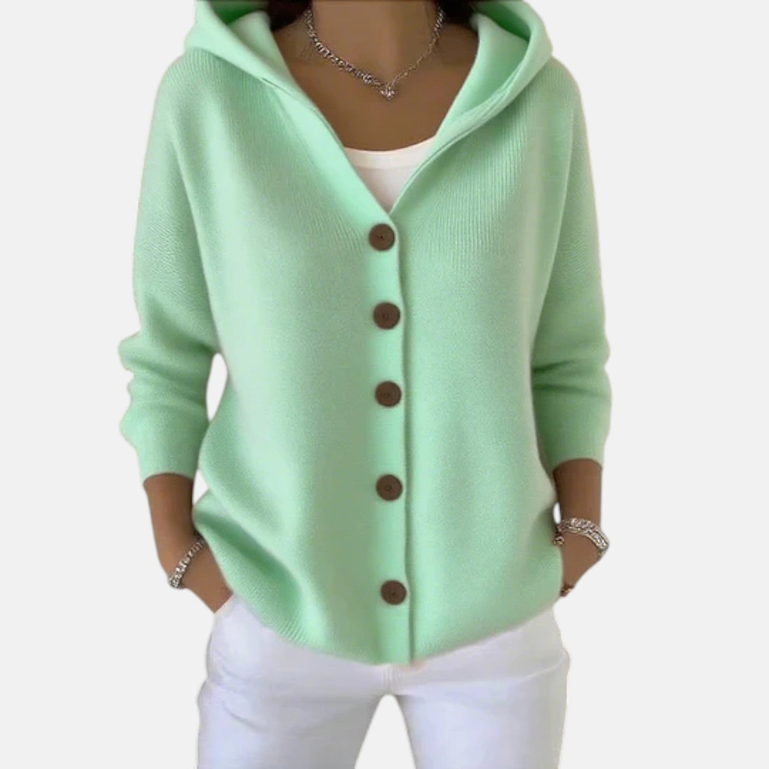 Zoé – Soft Hooded Knit Cardigan for Effortless Everyday Comfort